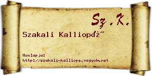 Szakali Kalliopé névjegykártya